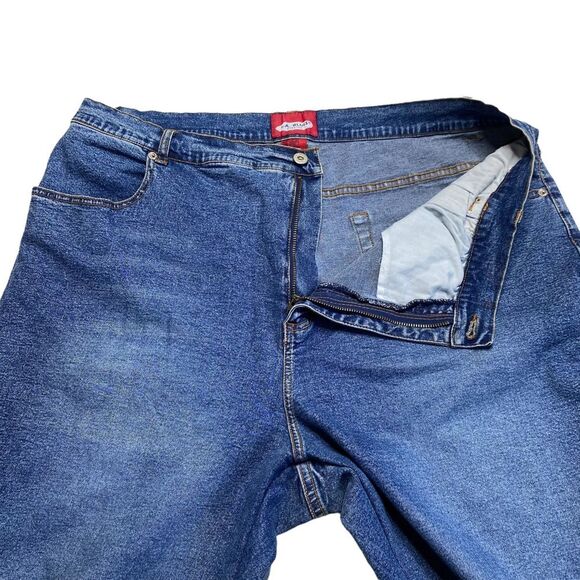 Vintage 80s 90s Boho Super High Rise Embroidered Leather Laces Hem Jeans Sz 22 - Picture 5 of 12